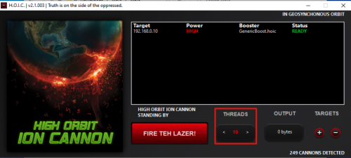 User interface of HOIC showing configuration options