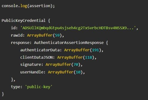 Assertion Object received from api call