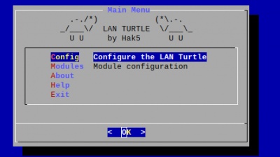 LAN Turtle configuration shell interface